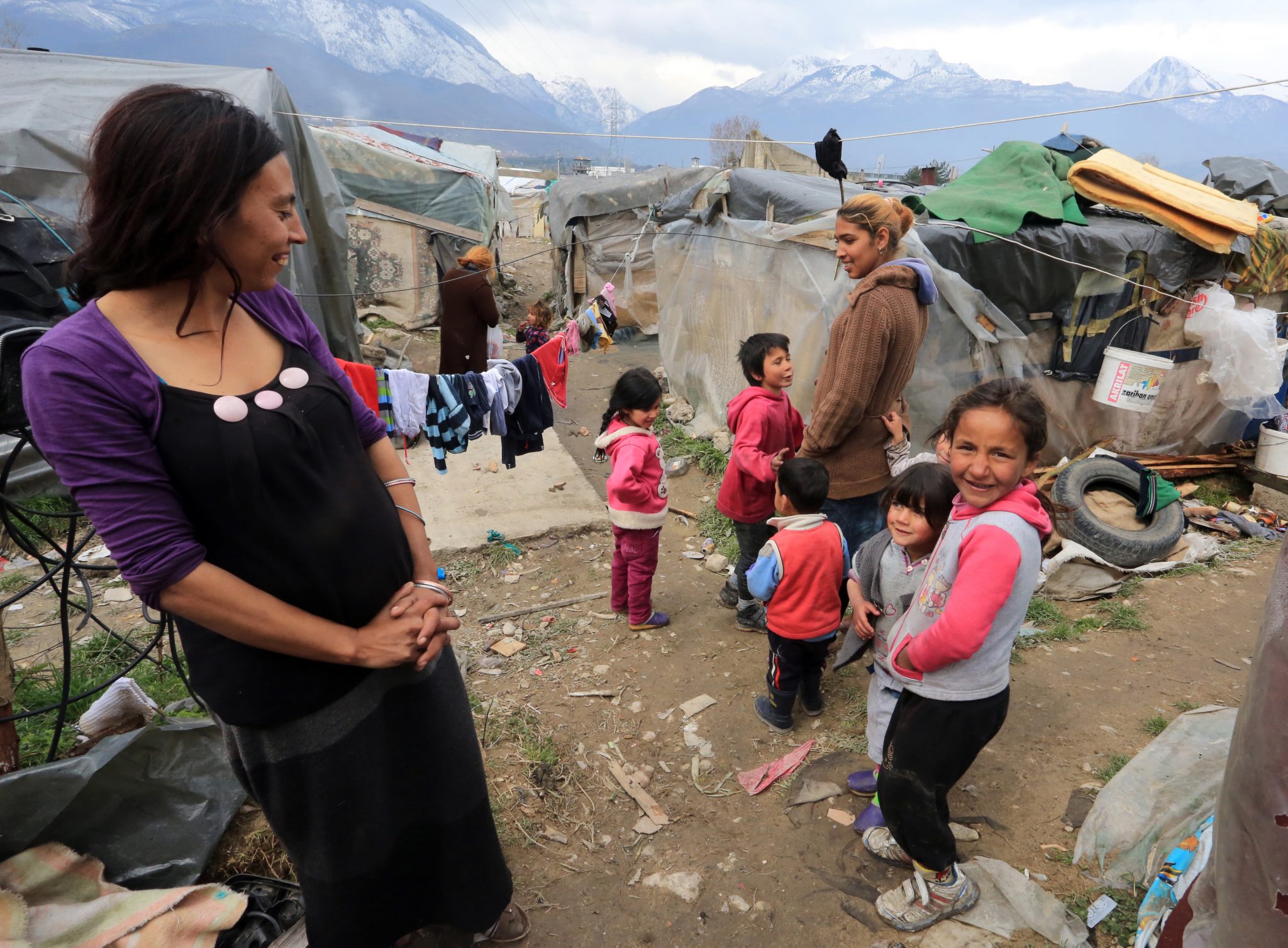 A Roma mother and her children at a camp in the city of Peja. The Roma are one of Kosovo's minority groups, and often discriminated against. Photo: Driton Paqarada