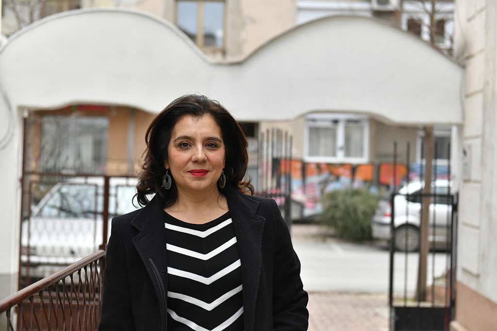 Uranija Pirovska is the executive director of The Kvinna till Kvinna Foundation’s partner organisation Helsinki Committee for Human Rights of the Republic of Macedonia, which works to protect human rights. Among other services, it offers legal advice to people who’ve been subjected to human rights violations. Photo: Maja Janevska Ilieva 