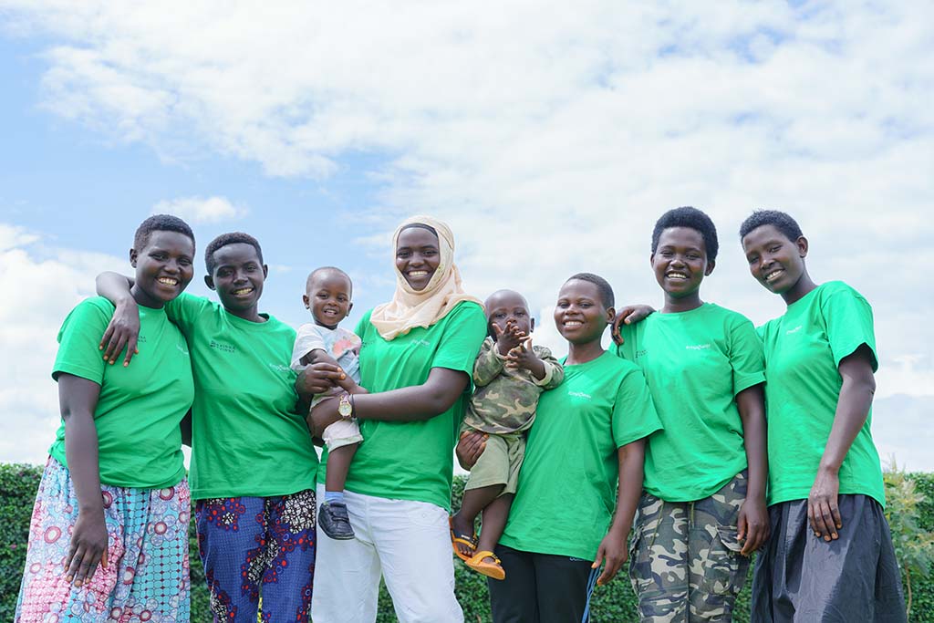 Julienne, Pauline, Janneti, Pacifique, Sharron and Clarisse are all teenagers and participants in a programme for young mothers run by Kvinna till Kvinna’s partner organisation Empower Rwanda. Photo: Gloria Powell