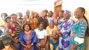 The Kvinna till Kvinna Foundation's secretary-general Petra Tötterman Andorff together with women politicians and potential candidates who are being mentored by partner organisation Women's Peace Caucus in the DR Congo.