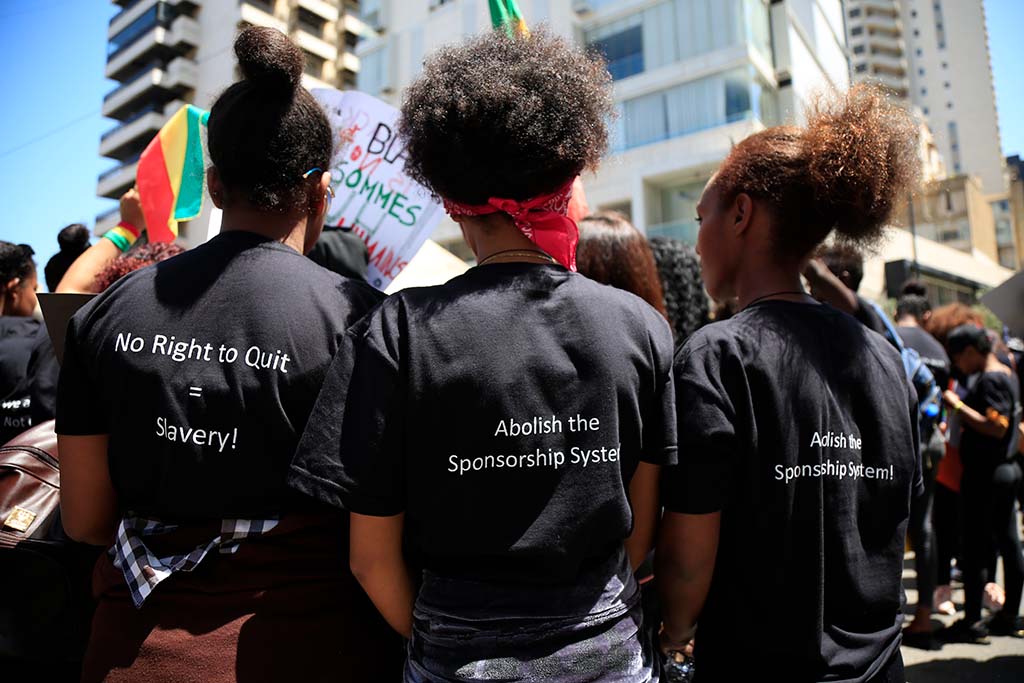 Demonstration on Labor Day 2019 against the Kafala system and for the rights of migrant domestic workers in Lebanon which KAFA co-organised. Photo: KAFA