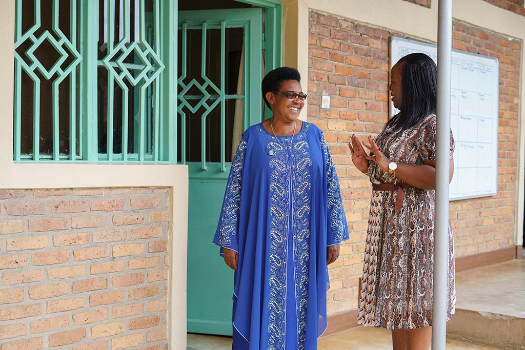 Christine Mukarukwaya, legal counsellor and volunteer, together with Ninette Umurerwa, national executive secretary. Both work for The Kvinna till Kvinna Foundation’s partner organisation Haguruka in Rwanda. Photo: Gloria Powell