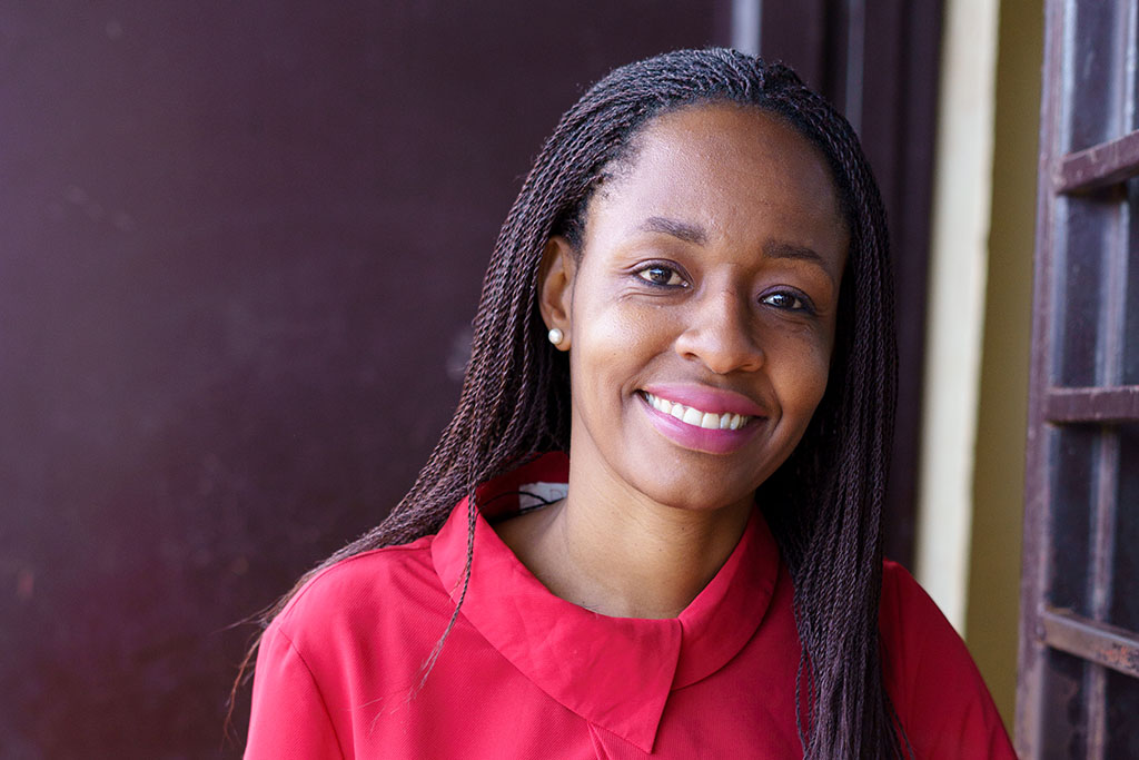 Clementine Nyirarukundo works as programme and partnership manager at Paper Crown Rwanda, one of The Kvinna till Kvinna Foundation’s partner organisations. Photo: Gloria Powell