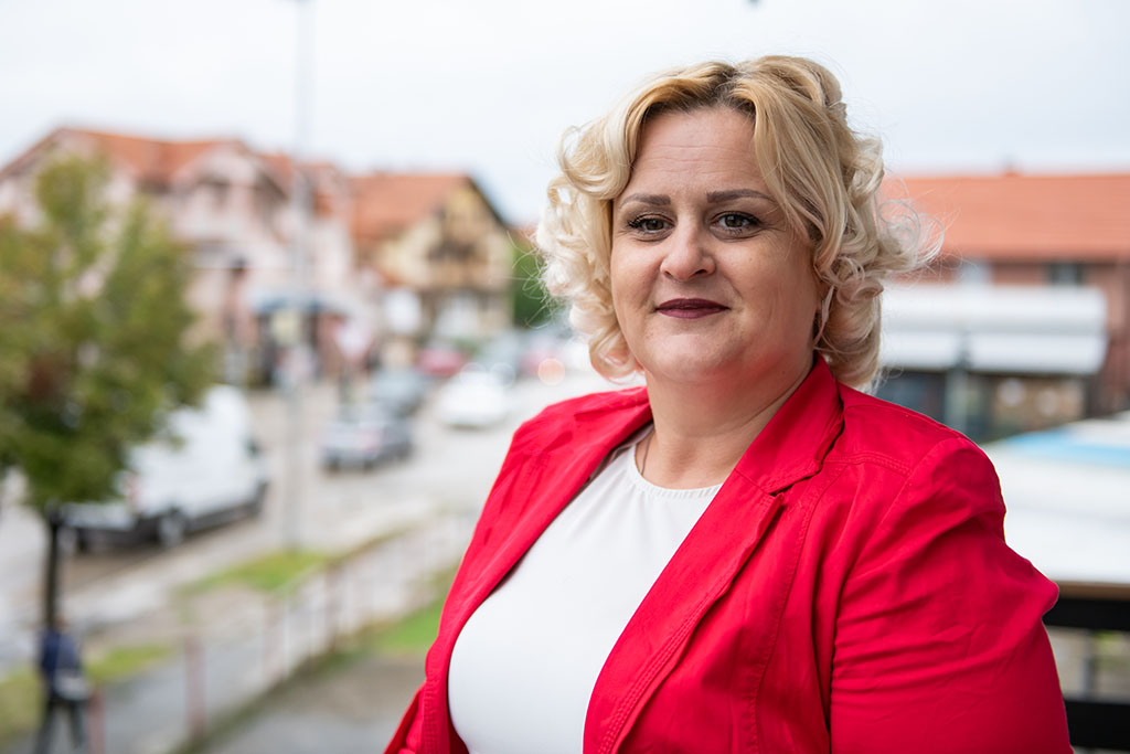 Milijana Krsmanović, 40, is a survivor of domestic violence. She has received support from Lara Foundation, one of Kvinna till Kvinna’s partner organisations in Bosnia and Herzegovina. Photo: Imrana Kapetanović