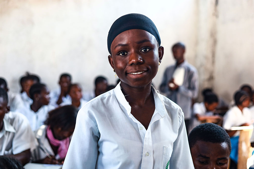 Rehema Byaombe loves to go to school, and she dreams about becoming a lawyer. In the DR Congo, nearly half of all girls miss out on going to school and will never be able to fulfil their career dreams. Photo: Neema Rachel